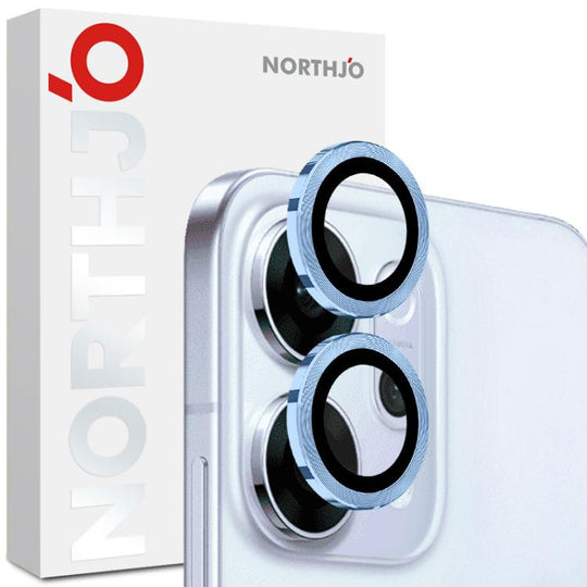For OPPO Reno14 Global NORTHJO Camera Lens Protector CD Metal Ring Tempered Glass Film(Blue)