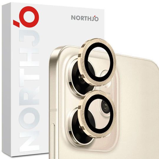 For OPPO Reno14 Pro Global NORTHJO Camera Lens Protector CD Metal Ring Tempered Glass Film(Gold)