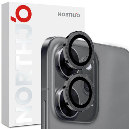 For OPPO Reno14 F 5G NORTHJO Camera Lens Protector CD Metal Ring Tempered Glass Film(Black) - Reno14 F Tempered Glass by NORTHJO | Online Shopping UK | buy2fix