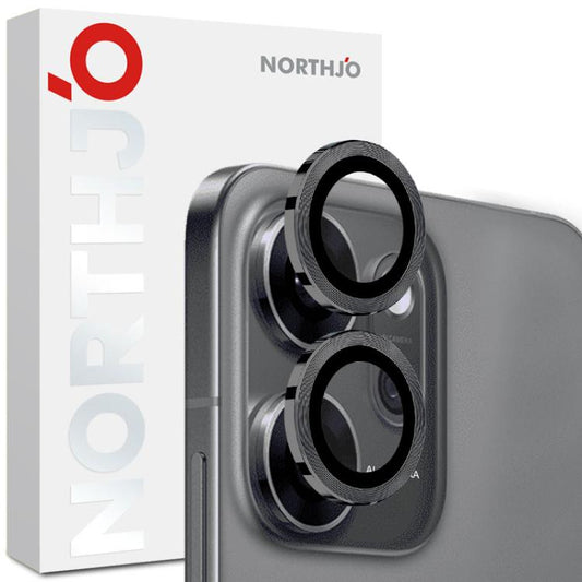For OPPO Reno14 F 5G NORTHJO Camera Lens Protector CD Metal Ring Tempered Glass Film(Black) - Reno14 F Tempered Glass by NORTHJO | Online Shopping UK | buy2fix