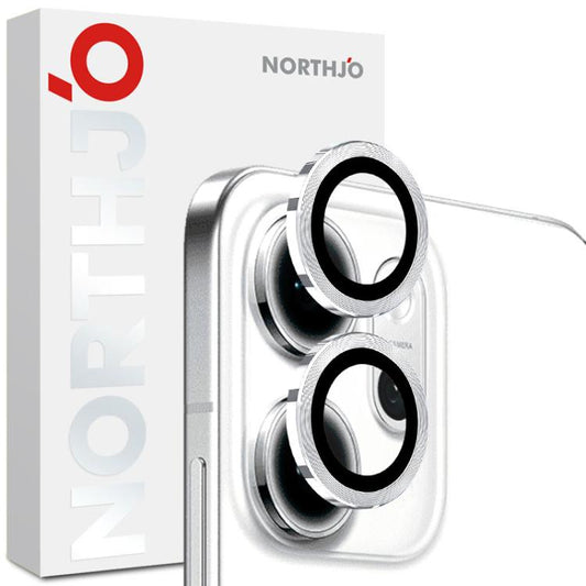 For OPPO Reno14 F 5G NORTHJO Camera Lens Protector CD Metal Ring Tempered Glass Film(Silver) - Reno14 F Tempered Glass by NORTHJO | Online Shopping UK | buy2fix