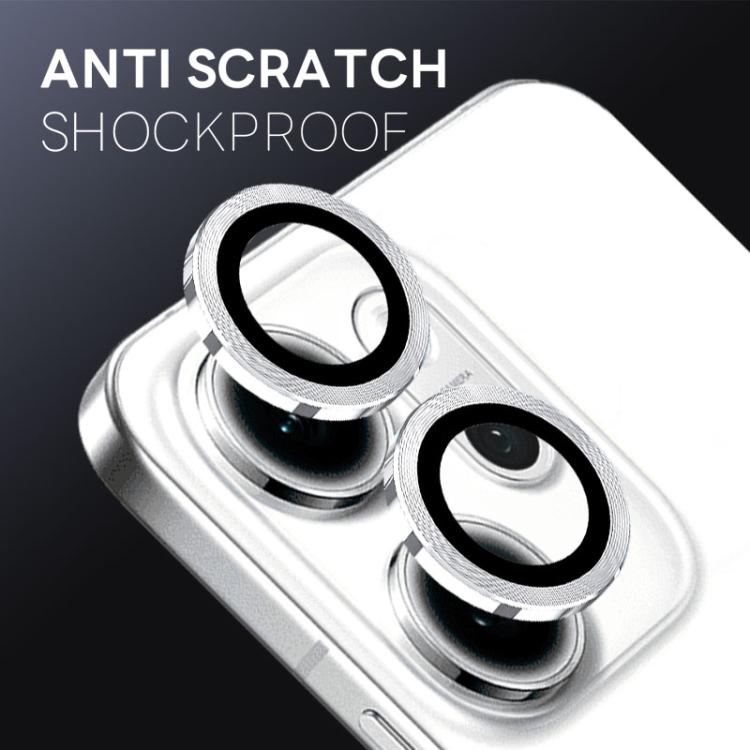 For OPPO Reno14 F 5G NORTHJO Camera Lens Protector CD Metal Ring Tempered Glass Film(Silver) - Reno14 F Tempered Glass by NORTHJO | Online Shopping UK | buy2fix