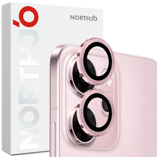 For OPPO Reno14 F 5G NORTHJO Camera Lens Protector CD Metal Ring Tempered Glass Film(Pink) - Reno14 F Tempered Glass by NORTHJO | Online Shopping UK | buy2fix