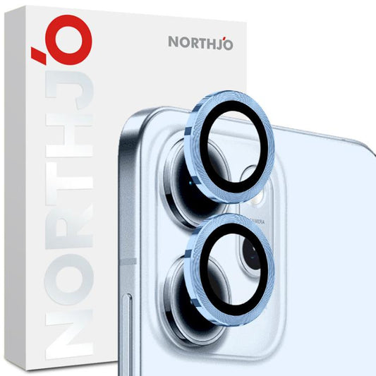For OPPO Reno14 F 5G NORTHJO Camera Lens Protector CD Metal Ring Tempered Glass Film(Blue) - Reno14 F Tempered Glass by NORTHJO | Online Shopping UK | buy2fix