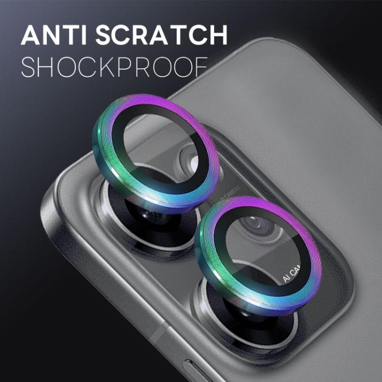 For OPPO Reno14 F 5G NORTHJO Camera Lens Protector CD Metal Ring Tempered Glass Film(Colorful) - Reno14 F Tempered Glass by NORTHJO | Online Shopping UK | buy2fix