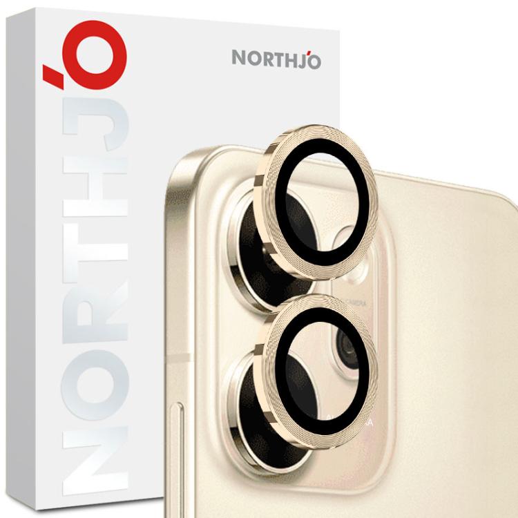 For OPPO Reno14 F 5G NORTHJO Camera Lens Protector CD Metal Ring Tempered Glass Film(Gold) - Reno14 F Tempered Glass by NORTHJO | Online Shopping UK | buy2fix
