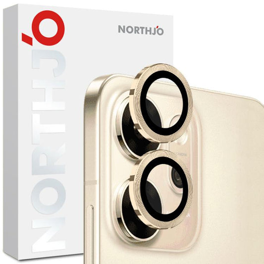 For OPPO Reno14 F 5G NORTHJO Camera Lens Protector CD Metal Ring Tempered Glass Film(Gold) - Reno14 F Tempered Glass by NORTHJO | Online Shopping UK | buy2fix