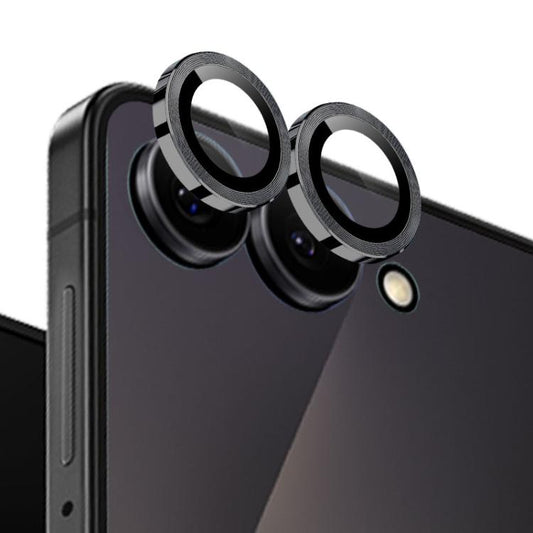 For Samsung Galaxy Z Flip7 5G NORTHJO Camera Lens Protector CD Metal Ring Tempered Glass Film(Black) - For Samsung by NORTHJO | Online Shopping UK | buy2fix