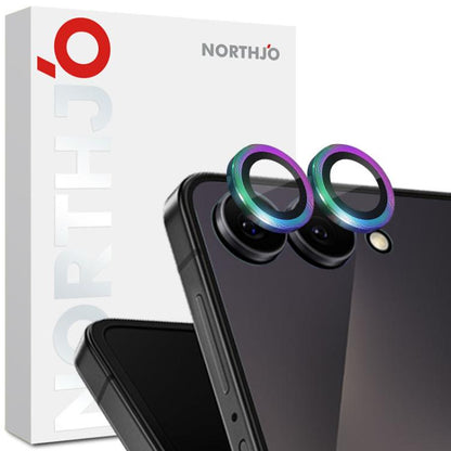 For Samsung Galaxy Z Flip7 5G NORTHJO Camera Lens Protector CD Metal Ring Tempered Glass Film(Colorful) - For Samsung by NORTHJO | Online Shopping UK | buy2fix