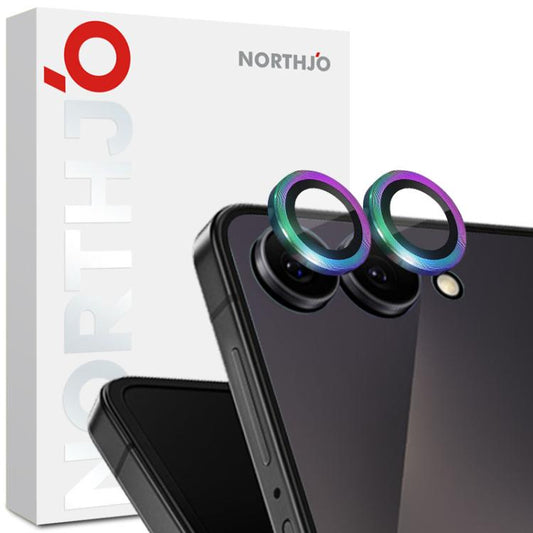 For Samsung Galaxy Z Flip7 5G NORTHJO Camera Lens Protector CD Metal Ring Tempered Glass Film(Colorful) - For Samsung by NORTHJO | Online Shopping UK | buy2fix