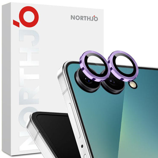 For Samsung Galaxy Z Flip7 5G NORTHJO Camera Lens Protector CD Metal Ring Tempered Glass Film(Purple) - For Samsung by NORTHJO | Online Shopping UK | buy2fix