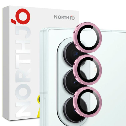 For Samsung Galaxy Z Fold7 5G NORTHJO Camera Lens Protector CD Metal Ring Tempered Glass Film(Pink) - For Samsung by NORTHJO | Online Shopping UK | buy2fix