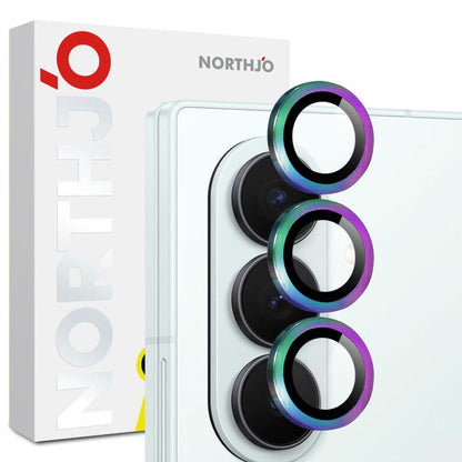 For Samsung Galaxy Z Fold7 5G NORTHJO Camera Lens Protector CD Metal Ring Tempered Glass Film(Colorful) - For Samsung by NORTHJO | Online Shopping UK | buy2fix