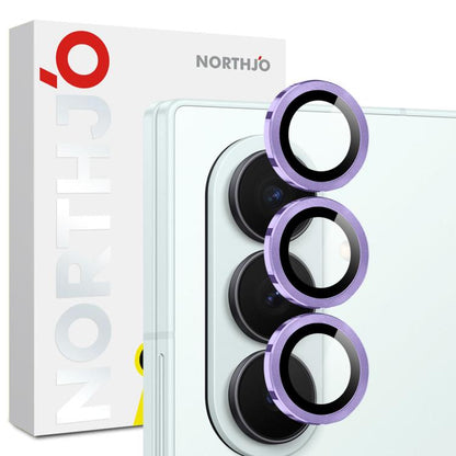 For Samsung Galaxy Z Fold7 5G NORTHJO Camera Lens Protector CD Metal Ring Tempered Glass Film(Purple) - For Samsung by NORTHJO | Online Shopping UK | buy2fix