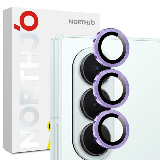 For Samsung Galaxy Z Fold7 5G NORTHJO Camera Lens Protector CD Metal Ring Tempered Glass Film(Purple) - For Samsung by NORTHJO | Online Shopping UK | buy2fix