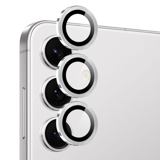 For Samsung Galaxy S25 FE 5G NORTHJO Camera Lens Protector CD Metal Ring Tempered Glass Film(Silver) - For Samsung by NORTHJO | Online Shopping UK | buy2fix