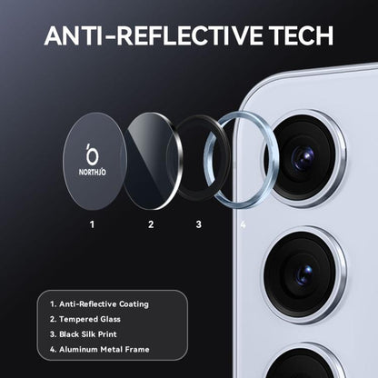 For Samsung Galaxy S25 FE 5G NORTHJO Camera Lens Protector CD Metal Ring Tempered Glass Film(Blue) - For Samsung by NORTHJO | Online Shopping UK | buy2fix