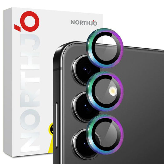 For Samsung Galaxy S25 FE 5G NORTHJO Camera Lens Protector CD Metal Ring Tempered Glass Film(Colorful) - For Samsung by NORTHJO | Online Shopping UK | buy2fix