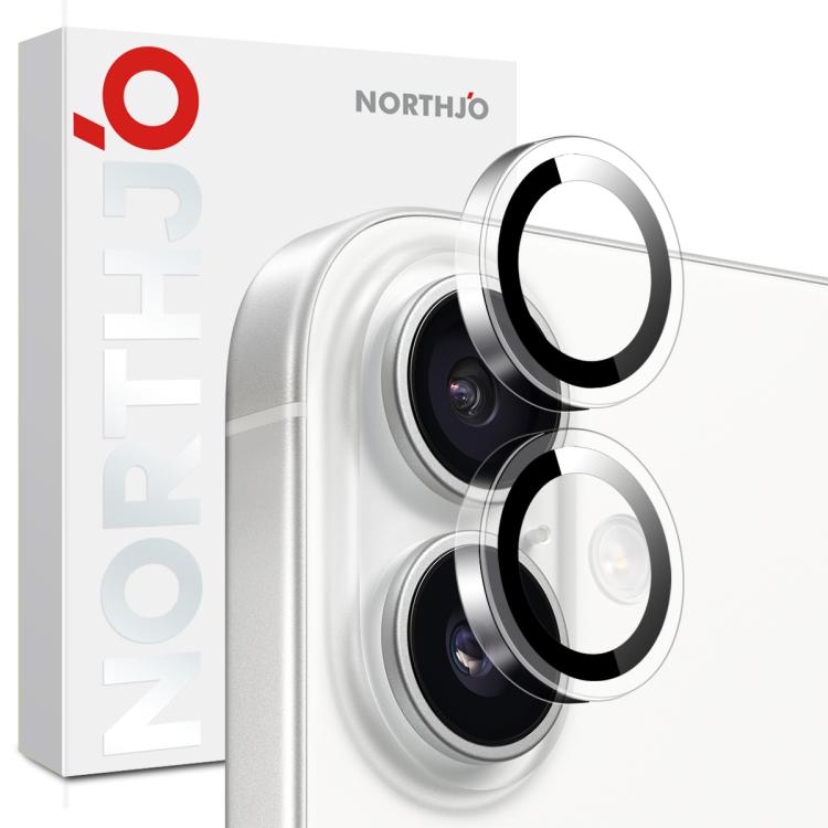For iPhone 16 / 16 Plus NORTHJO Camera Lens Protector Clear Ring Tempered Glass Film(Clear) - iPhone 16 Plus Tempered Glass by NORTHJO | Online Shopping UK | buy2fix