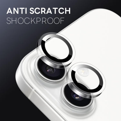 For iPhone 16 / 16 Plus NORTHJO Camera Lens Protector Clear Ring Tempered Glass Film(Clear) - iPhone 16 Plus Tempered Glass by NORTHJO | Online Shopping UK | buy2fix