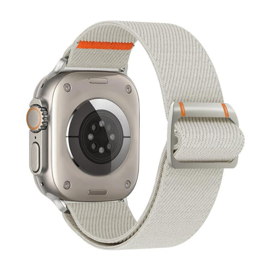 For Apple Watch 46mm / 49mm / 45mm / 44mm Watchman Mechanical Buckle Nylon Watch Band(Starlight)