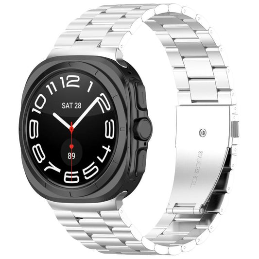 For Samsung Galaxy Watch8 / Watch8 Classic Three Beads Stainless Steel Watch Band with Removal Tool(Silver) - Watch Bands by buy2fix | Online Shopping UK | buy2fix