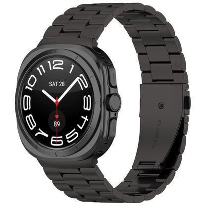For Samsung Galaxy Watch8 / Watch8 Classic Three Beads Stainless Steel Watch Band with Removal Tool(Black) - Watch Bands by buy2fix | Online Shopping UK | buy2fix
