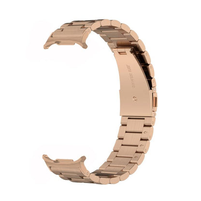 For Samsung Galaxy Watch8 / Watch8 Classic Three Beads Stainless Steel Watch Band with Removal Tool(Rose Gold) - Watch Bands by buy2fix | Online Shopping UK | buy2fix