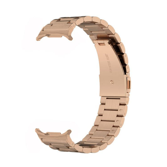 For Samsung Galaxy Watch8 / Watch8 Classic Three Beads Stainless Steel Watch Band with Removal Tool(Rose Gold) - Watch Bands by buy2fix | Online Shopping UK | buy2fix