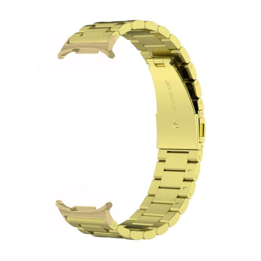 For Samsung Galaxy Watch8 / Watch8 Classic Three Beads Stainless Steel Watch Band with Removal Tool(Gold) - Watch Bands by buy2fix | Online Shopping UK | buy2fix