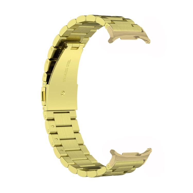 For Samsung Galaxy Watch8 / Watch8 Classic Three Beads Stainless Steel Watch Band with Removal Tool(Gold) - Watch Bands by buy2fix | Online Shopping UK | buy2fix
