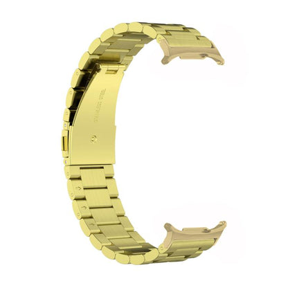For Samsung Galaxy Watch8 / Watch8 Classic Three Beads Stainless Steel Watch Band with Removal Tool(Gold) - Watch Bands by buy2fix | Online Shopping UK | buy2fix