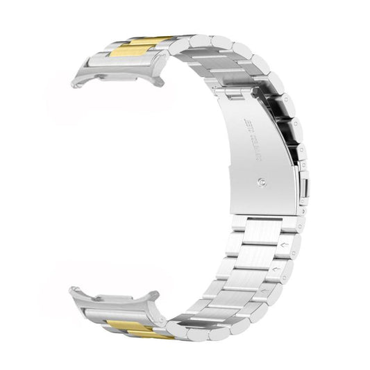 For Samsung Galaxy Watch8 / Watch8 Classic Three Beads Stainless Steel Watch Band with Removal Tool(Silver Gold) - Watch Bands by buy2fix | Online Shopping UK | buy2fix