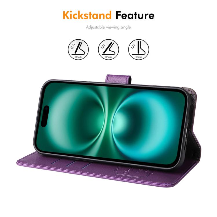 For iPhone 17 Air ENKAY RFID Blocking Wallet Kickstand Litchi Texture Leather Phone Case(Purple) - iPhone 17 Air Cases by ENKAY | Online Shopping UK | buy2fix