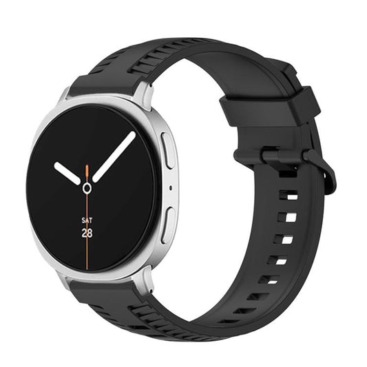 For Samsung Galaxy Watch8 / Watch8 Classic Tire Texture Silicone Watch Band(Black) - Watch Bands by buy2fix | Online Shopping UK | buy2fix