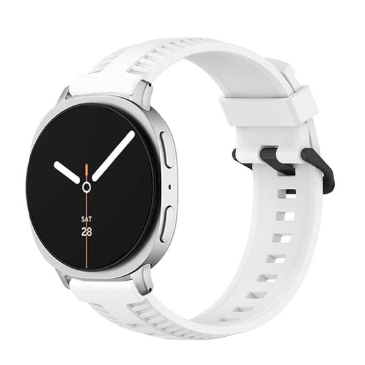 For Samsung Galaxy Watch8 / Watch8 Classic Tire Texture Silicone Watch Band(White) - Watch Bands by buy2fix | Online Shopping UK | buy2fix