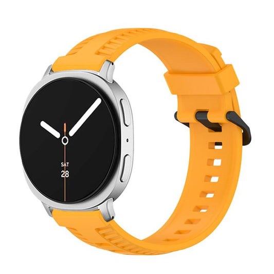 For Samsung Galaxy Watch8 / Watch8 Classic Tire Texture Silicone Watch Band(Amber Yellow) - Watch Bands by buy2fix | Online Shopping UK | buy2fix