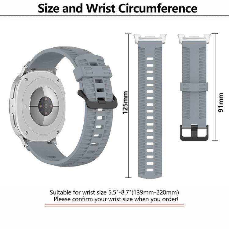 For Samsung Galaxy Watch8 / Watch8 Classic Tire Texture Silicone Watch Band(Black) - Watch Bands by buy2fix | Online Shopping UK | buy2fix