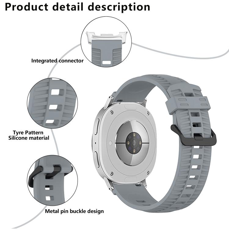 For Samsung Galaxy Watch8 / Watch8 Classic Tire Texture Silicone Watch Band(Starlight) - Watch Bands by buy2fix | Online Shopping UK | buy2fix