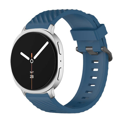 For Samsung Galaxy Watch8 / Watch8 Classic Black Buckle Spruce Silicone Watch Band(Dark Blue) - Watch Bands by buy2fix | Online Shopping UK | buy2fix