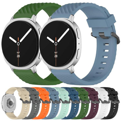 For Samsung Galaxy Watch8 / Watch8 Classic Black Buckle Spruce Silicone Watch Band(Space Gray) - Watch Bands by buy2fix | Online Shopping UK | buy2fix
