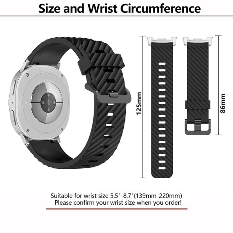 For Samsung Galaxy Watch8 / Watch8 Classic Black Buckle Spruce Silicone Watch Band(Teal Blue) - Watch Bands by buy2fix | Online Shopping UK | buy2fix