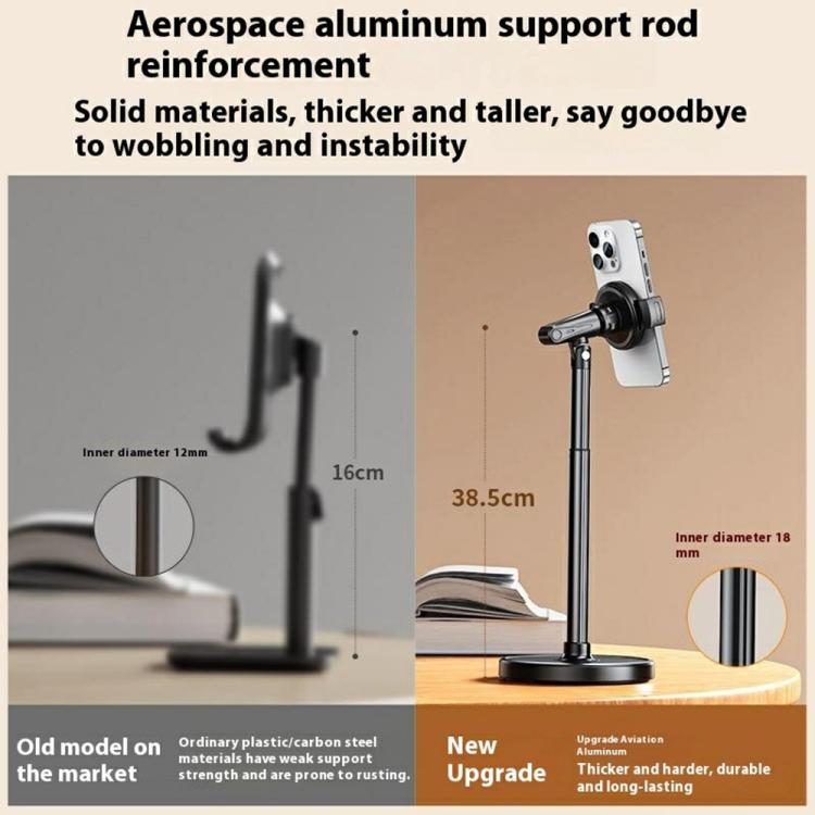 T16 Rotating Adjustable Desktop Phone Holder for Livestream Vlog Recording(White) - Desktop Holder by buy2fix | Online Shopping UK | buy2fix