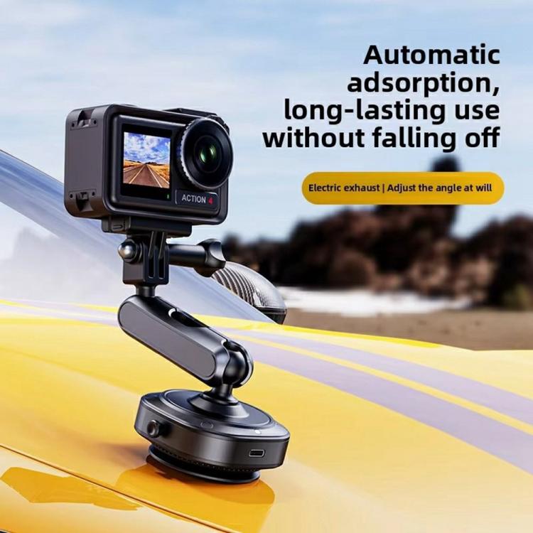 DJ-1  Car Mount Aluminum Alloy Action Camera Holder Electric Vacuum Suction Cup Bracket - Holder by buy2fix | Online Shopping UK | buy2fix