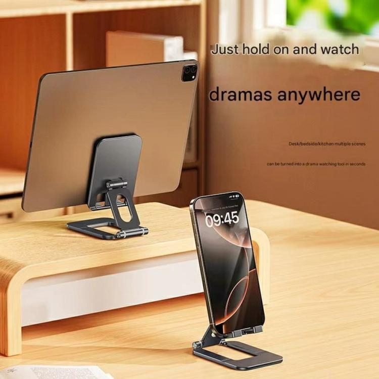 T2 Foldable Adjust Height Aluminum Alloy Desktop Phone Tablet Holder - Desktop Holder by buy2fix | Online Shopping UK | buy2fix