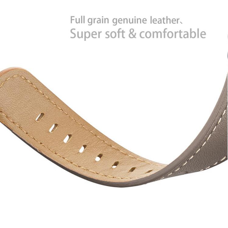 For Samsung Galaxy Watch8 / Watch8 Classic Round Tail Square Buckle Leather Watch Band(Cocoa) - Watch Bands by buy2fix | Online Shopping UK | buy2fix