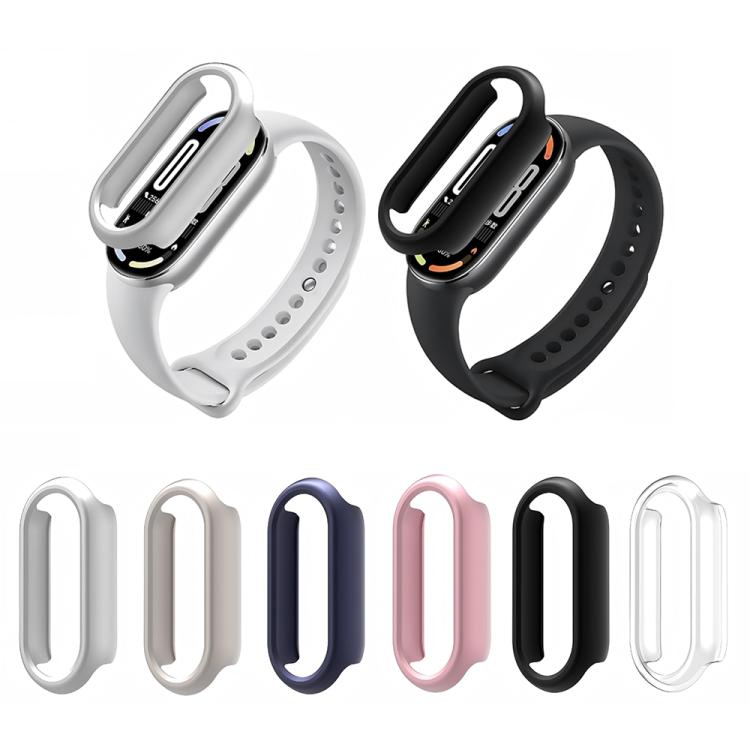 For Xiaomi Smart Band 10 / 10 NFC Half Coverage Hollow PC Watch Protective Cover(Silver) - Watch Cases by buy2fix | Online Shopping UK | buy2fix