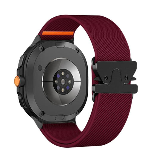 For Samsung Galaxy Watch8 / Watch8 Classic Parachute Buckle Stretch Nylon Watch Band(Wine Red) - Watch Bands by buy2fix | Online Shopping UK | buy2fix