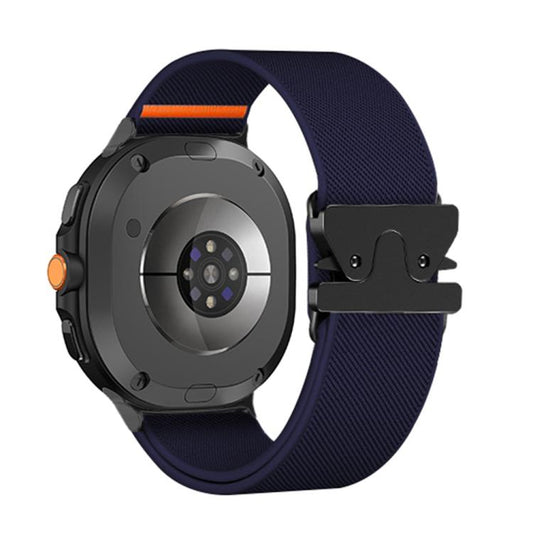 For Samsung Galaxy Watch8 / Watch8 Classic Parachute Buckle Stretch Nylon Watch Band(Dark Blue) - Watch Bands by buy2fix | Online Shopping UK | buy2fix