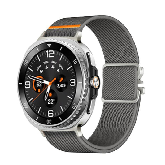 For Samsung Galaxy Watch8 / Watch8 Classic Parachute Buckle Stretch Nylon Watch Band(Dark Gray) - Watch Bands by buy2fix | Online Shopping UK | buy2fix
